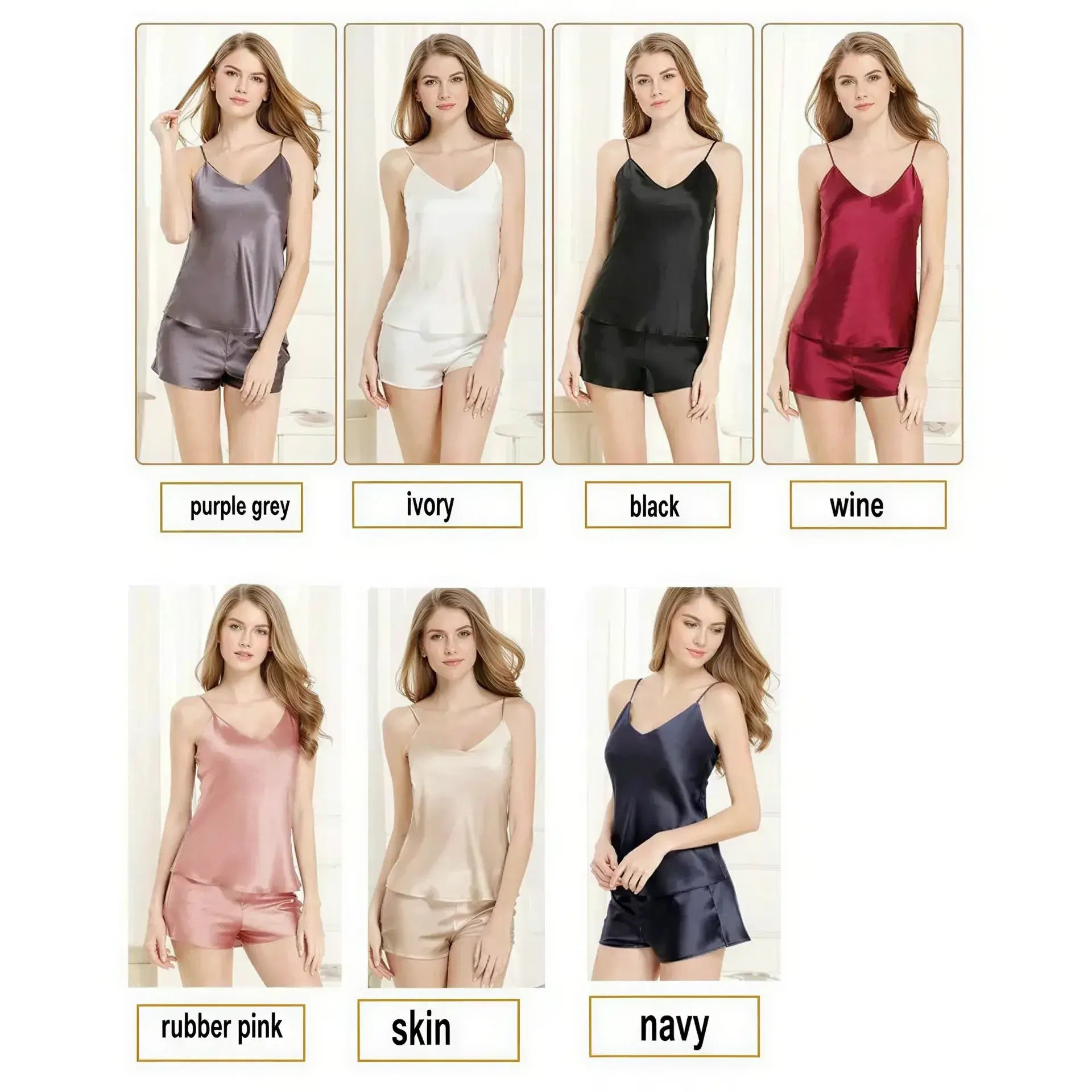 Luxurious Mulberry Silk Pajamas Set - Elegant Sleeveless Silk Satin Sleepwear - Windia