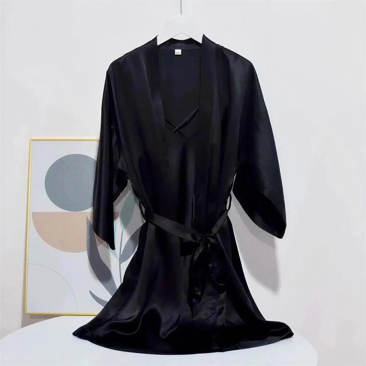 Luxury 100% Mulberry Silk Sleepwear Robe Set Red Windia