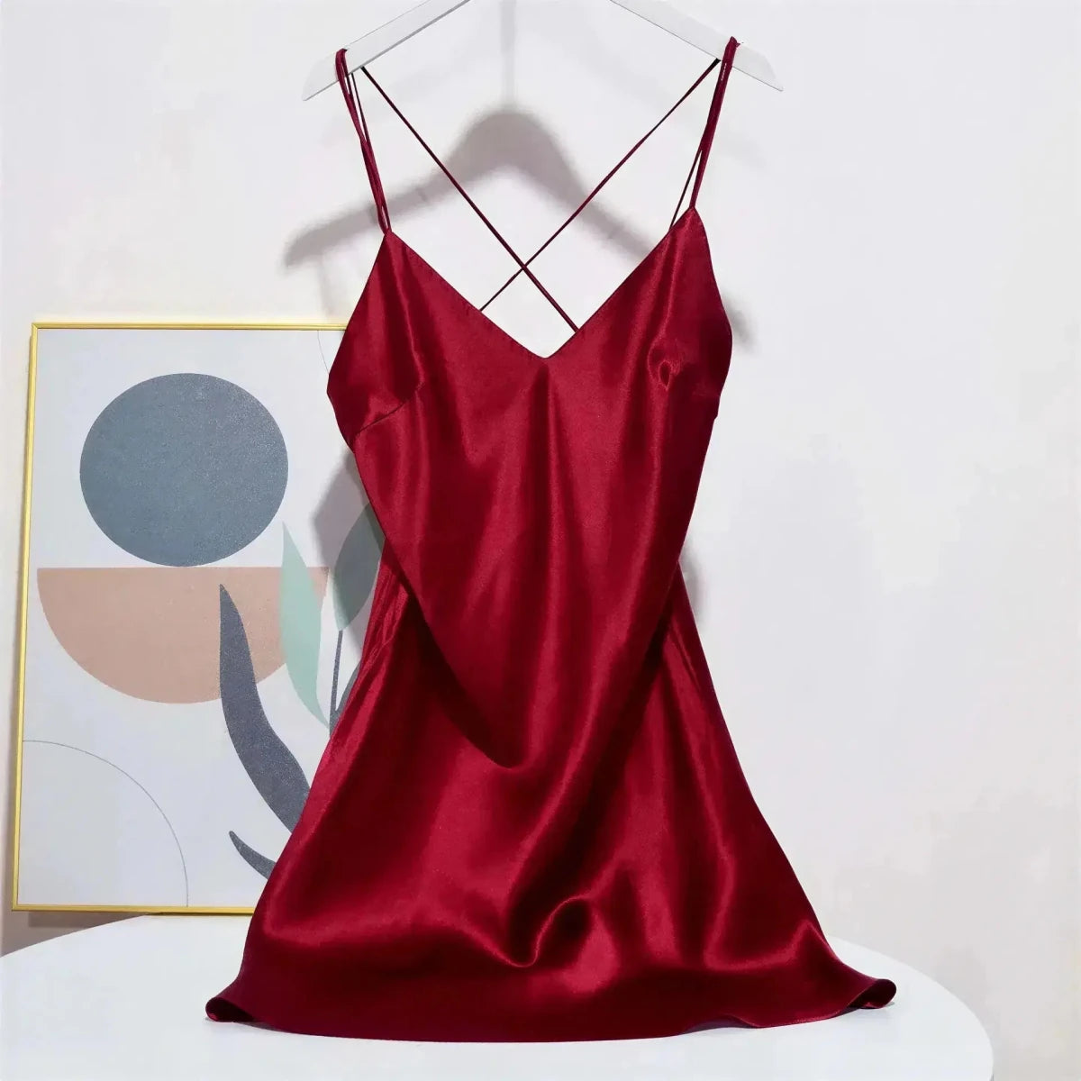 Luxury 100% Mulberry Silk Sleepwear Robe Set Red Windia