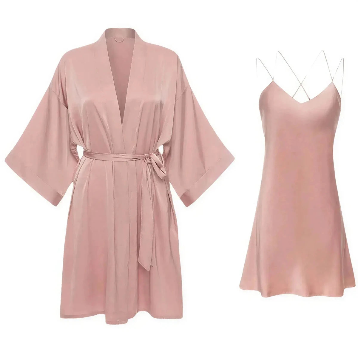 Luxury 100% Mulberry Silk Sleepwear Robe Set Light Blue Windia