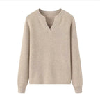 Luxury Slim Fit Long Sleeve Knitted Pullover – 100% Pure Cashmere Sweater for Women - Windia