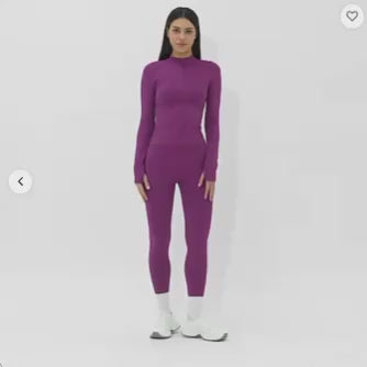 Windproof Seamless Full Zip Tracksuit Set for Women