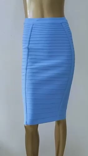 Women's High-Waist Stretch Midi Skirt