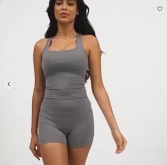 Women's Racerback Sports Bra | Square Neck Cropped Tank Top