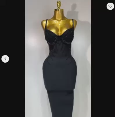 Women's Backless V-Neck Bodycon Maxi Dress