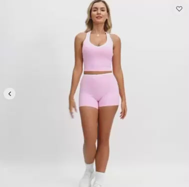Contrast Colour Yoga Two-Piece Set — Seamless Vest & High-Waist Pants for Women | Windia