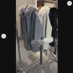 Womens Wool Coat with Fox-Fur Trim Hood | Windia