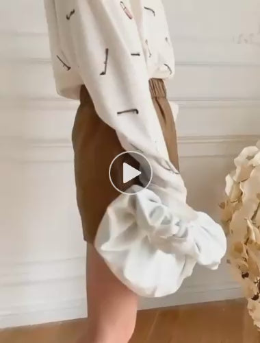 Women's Sheepskin Leather Wide-Leg Shorts
