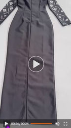 Hot Drilling Maxi Dress | Long Sleeve Party Dress for Women