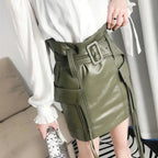 Sheepskin Leather A-Line Mini Skirt - Timeless Fashion Staple S Windia