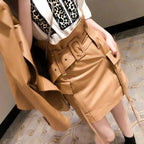 Sheepskin Leather A-Line Mini Skirt - Timeless Fashion Staple S Windia