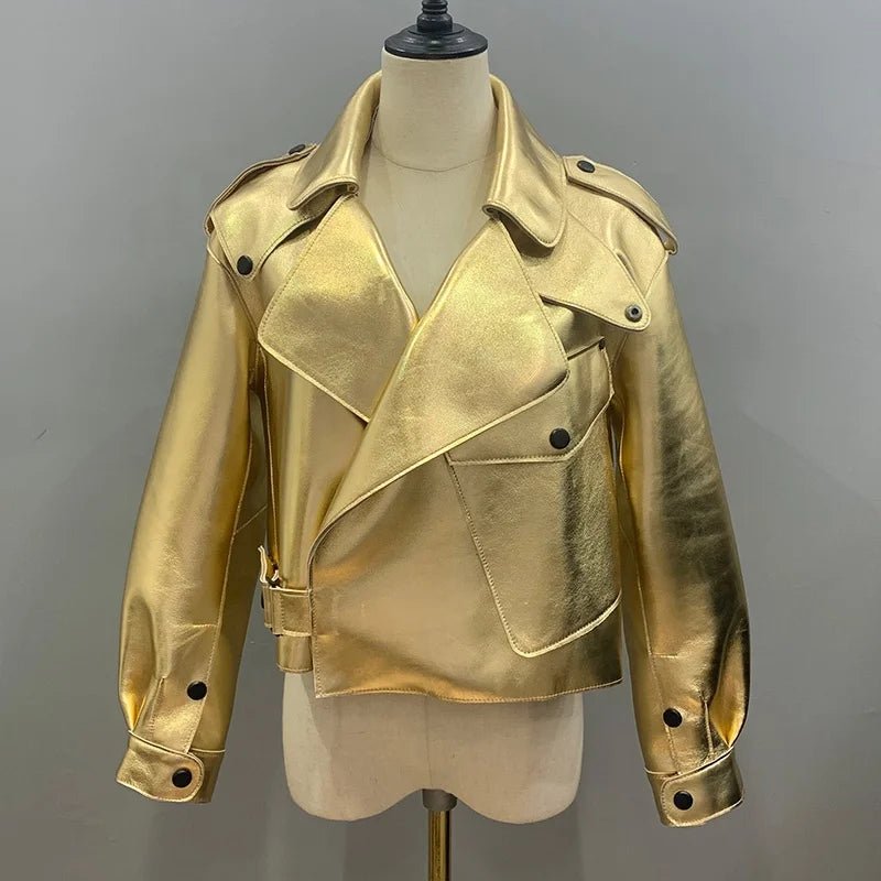 Sheepskin Leather Bomber Jacket - Windia