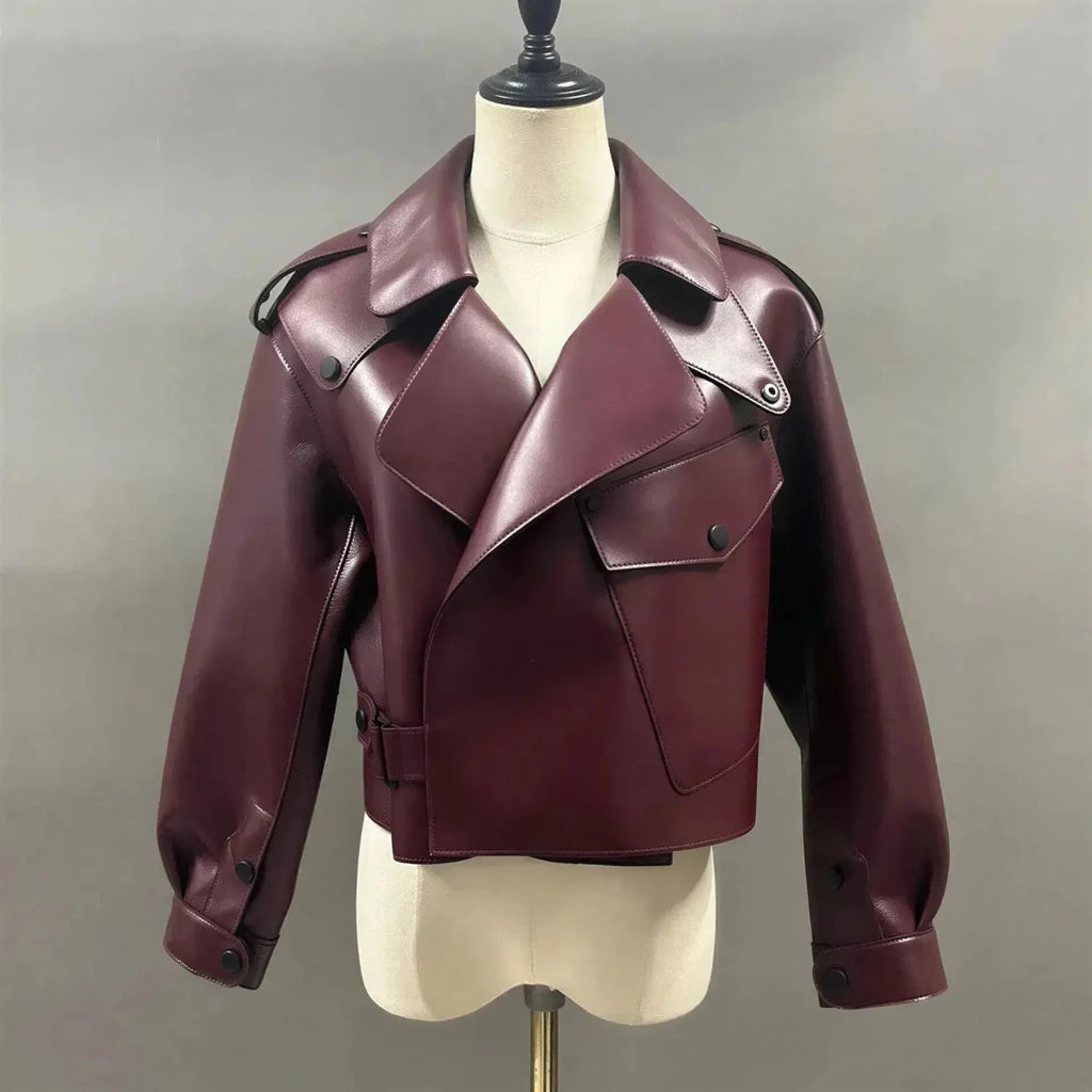 Sheepskin Leather Bomber Jacket XS Windia