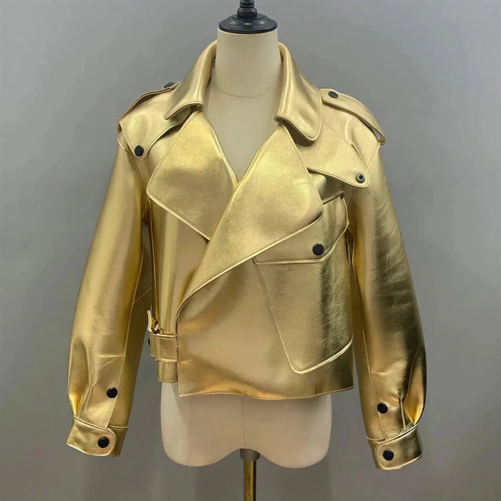 Sheepskin Leather Bomber Jacket XS Windia