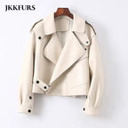Sheepskin Leather Bomber Jacket XS Windia