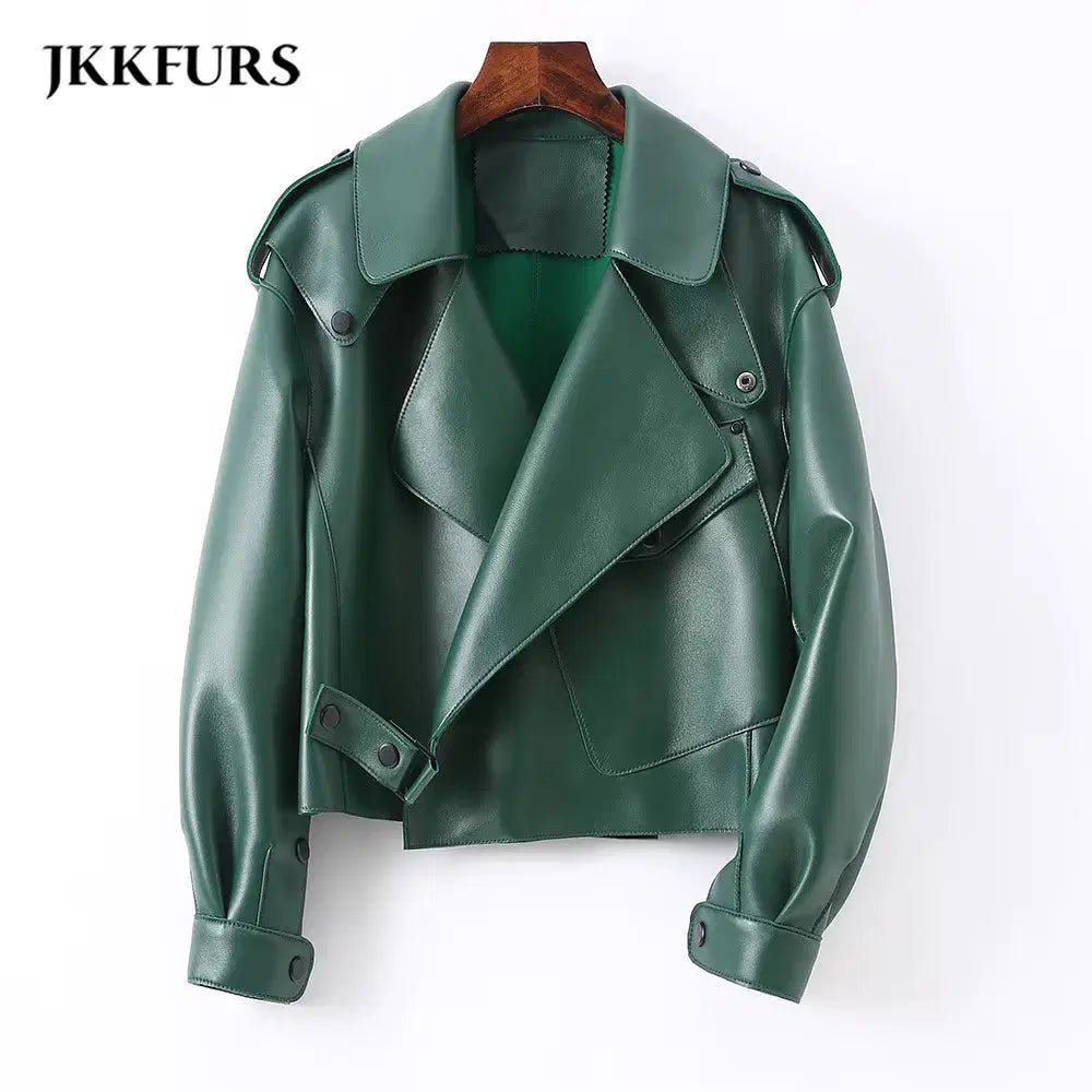 Sheepskin Leather Bomber Jacket XS Windia