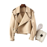 Sheepskin Leather Bomber Jacket XS Windia