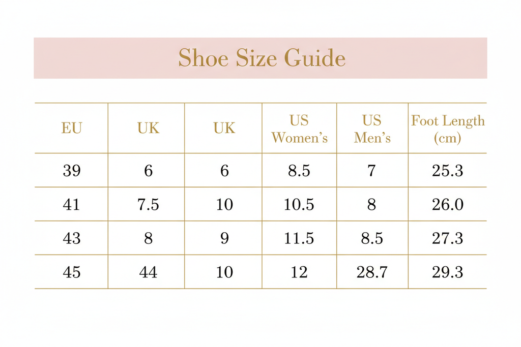 Shoe Size Chart