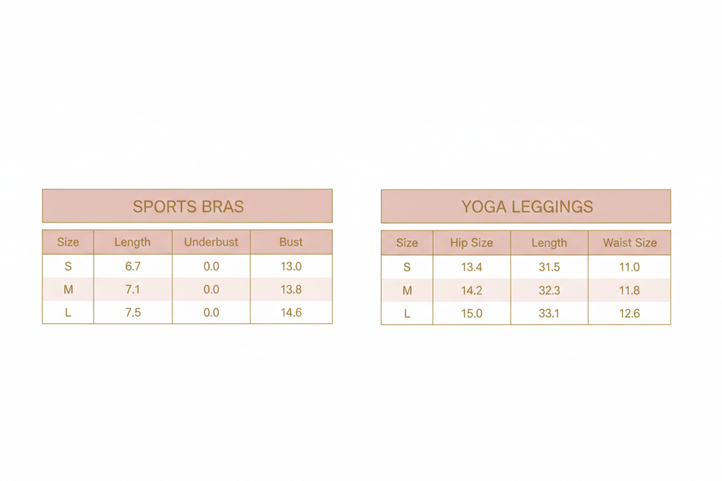 Size Chart in Inches