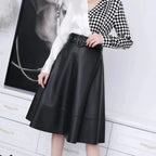 Spring New Fashion Long Leather Skirt – High Waist Real Leather Skirt for Women M Windia