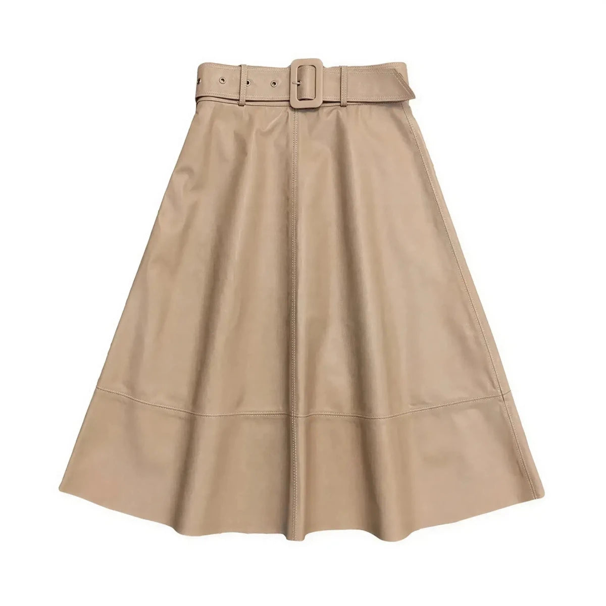 Spring New Fashion Long Leather Skirt – High Waist Real Leather Skirt for Women M Windia