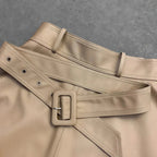 Spring New Fashion Long Leather Skirt – High Waist Real Leather Skirt for Women M Windia