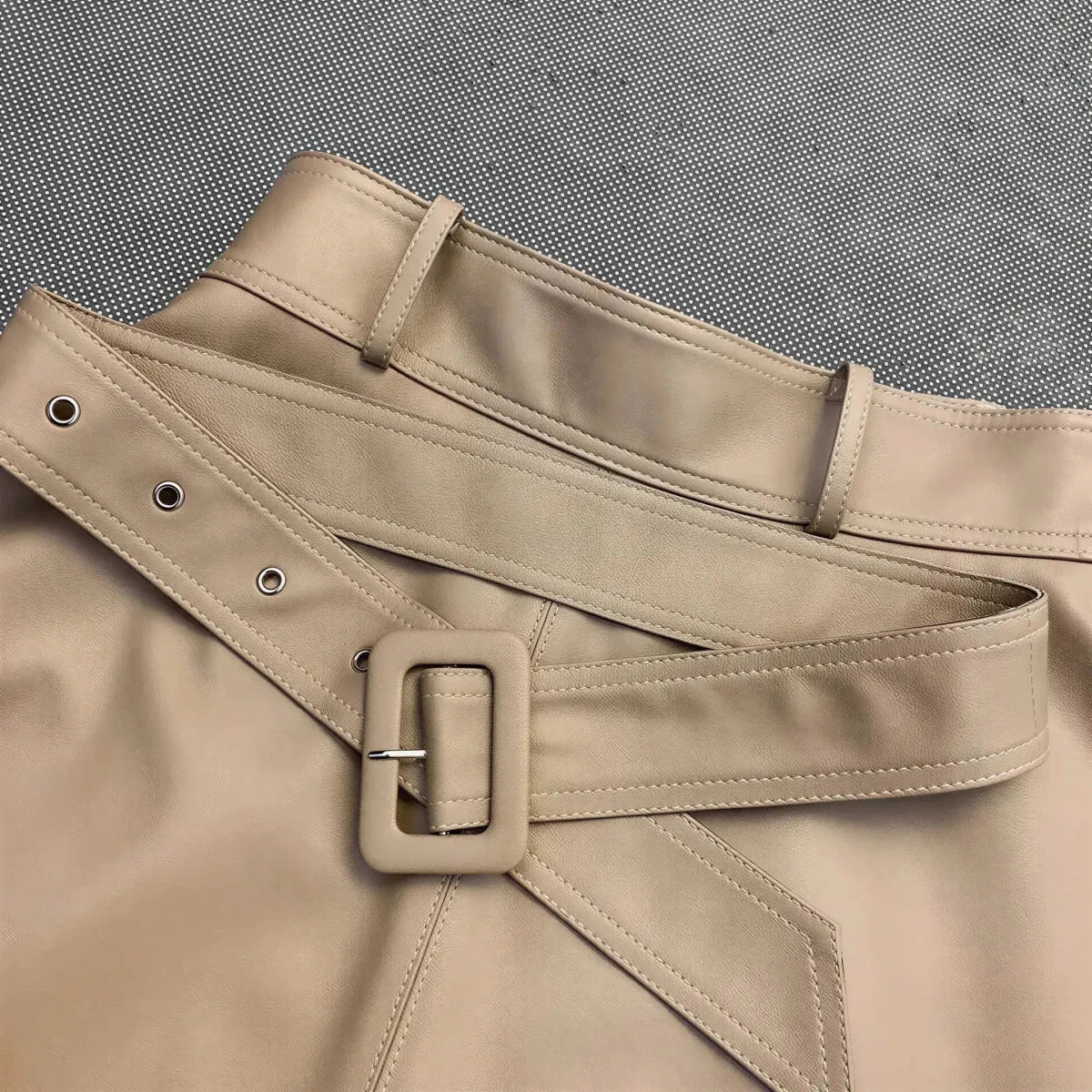 Spring New Fashion Long Leather Skirt – High Waist Real Leather Skirt for Women M Windia