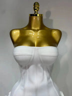 Strapless Bandage Mini Dress with Illusion Sheath Silhouette Black Windia