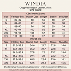 Windia blush and rose-gold jacket size chart