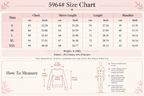 Windia blush and rose-gold size chart preview