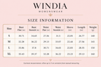 Windia blush and rose-gold size chart