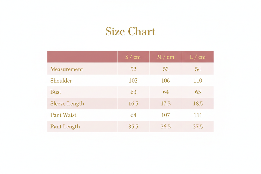 Windia Size Chart