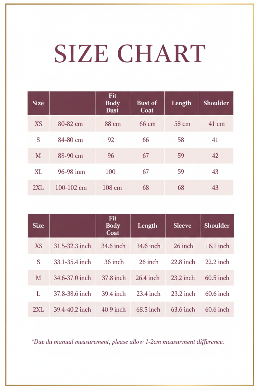 Windia Size Chart