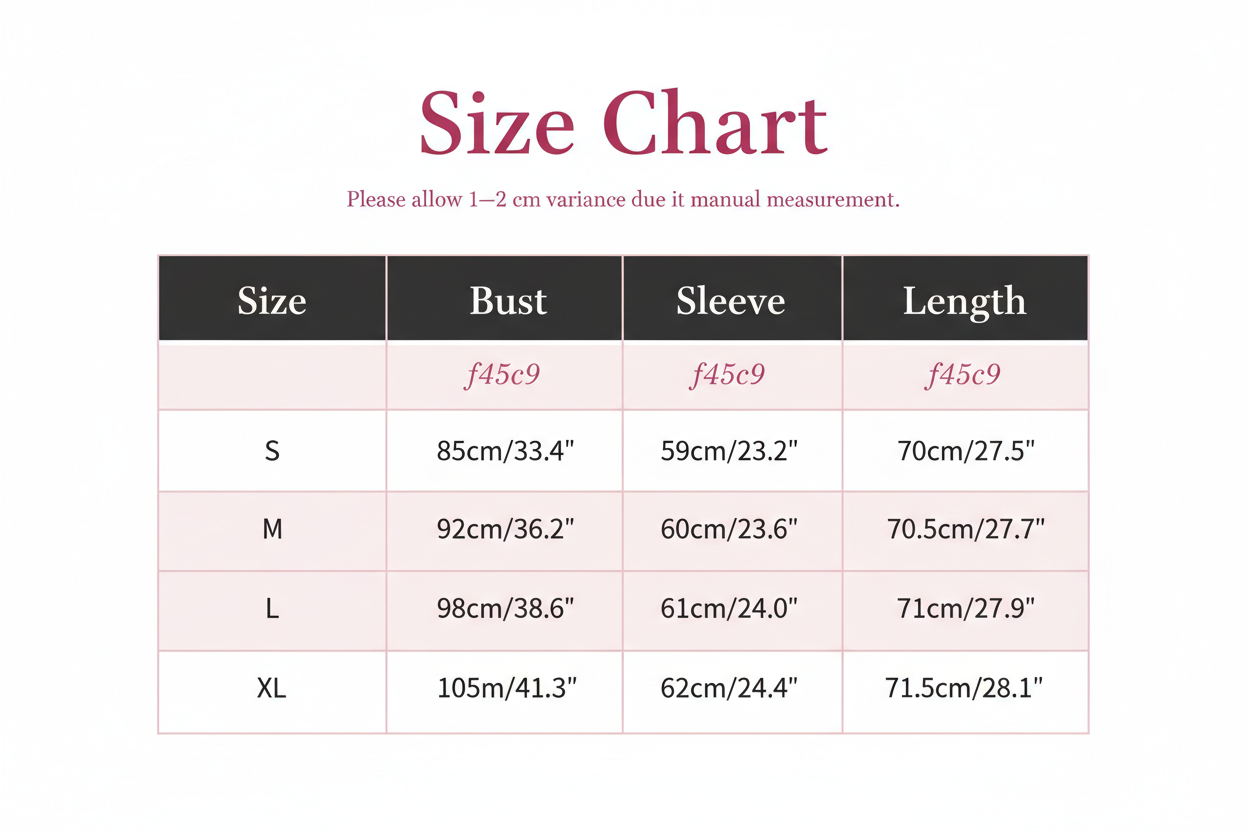 Windia Size Chart