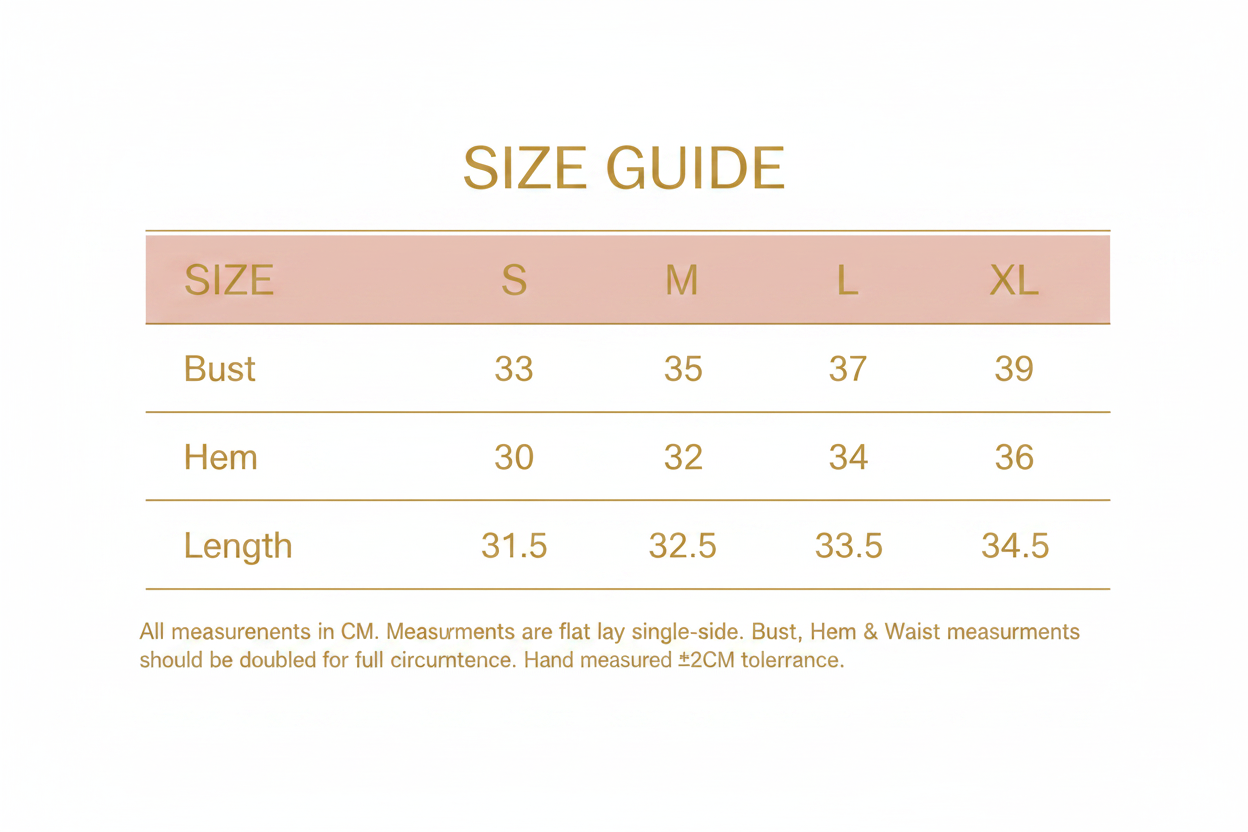 Windia Size Guide