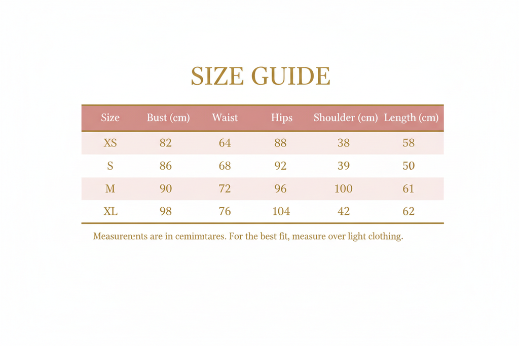 Windia Size Guide