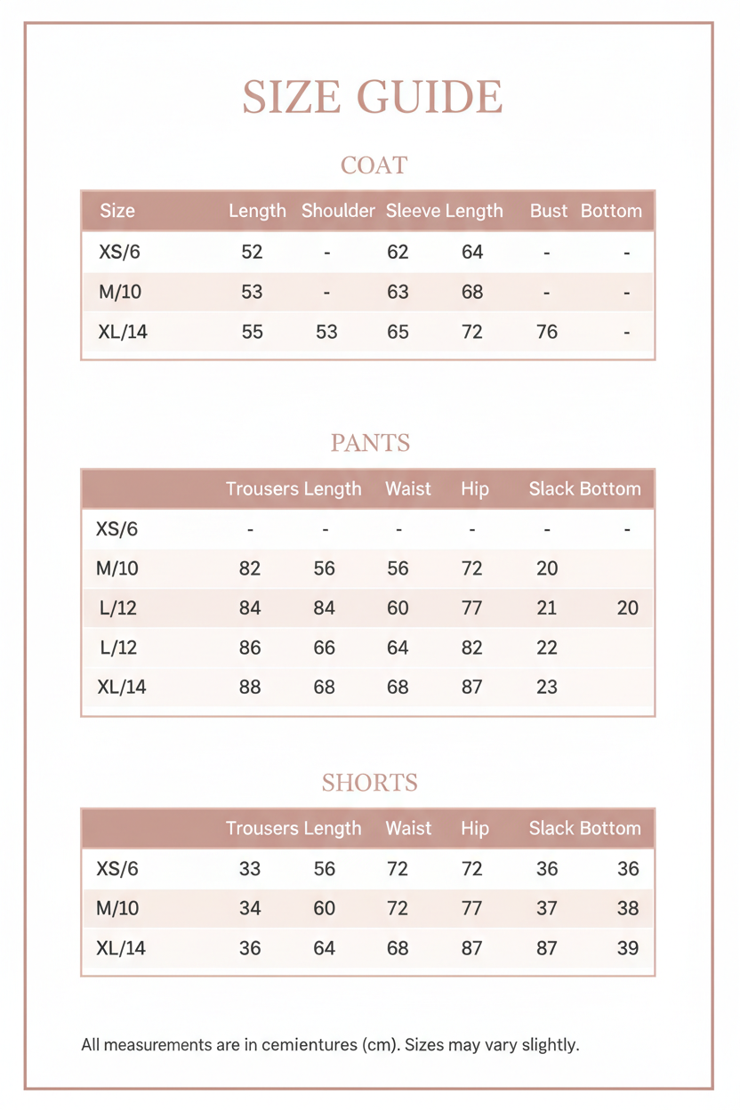Windia Size Guide