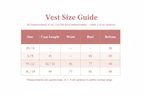 Windia Vest Size Chart
