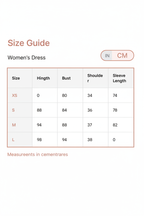 Windia Womenswear centimetre size chart