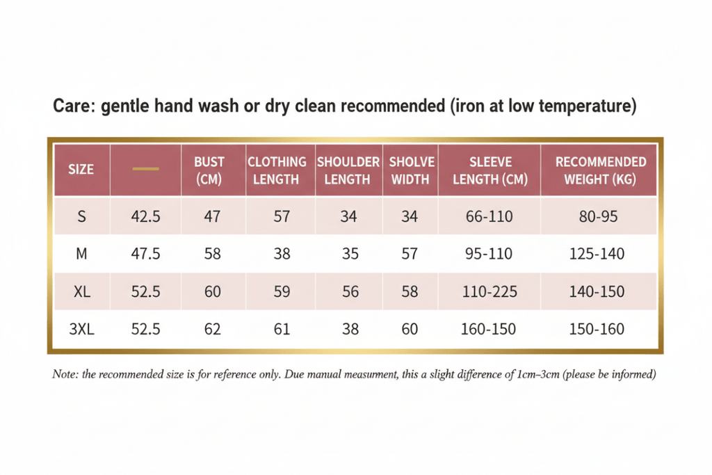 Women's 100% Cashmere Sweater | Size Chart | Windia