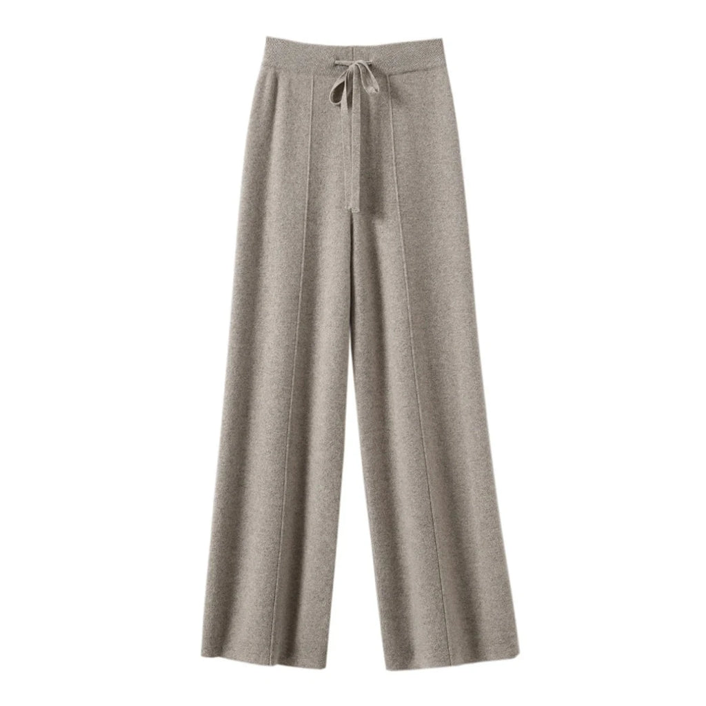 Women's 100% Wool Wide Leg Pants – High Waist Knit Trousers S Windia