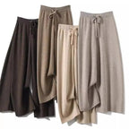 Women's 100% Wool Wide Leg Pants – High Waist Knit Trousers S Windia