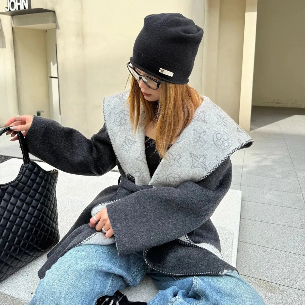 Women's Alpaca Wool Blouson Coat | Hooded Winter Coat S Windia