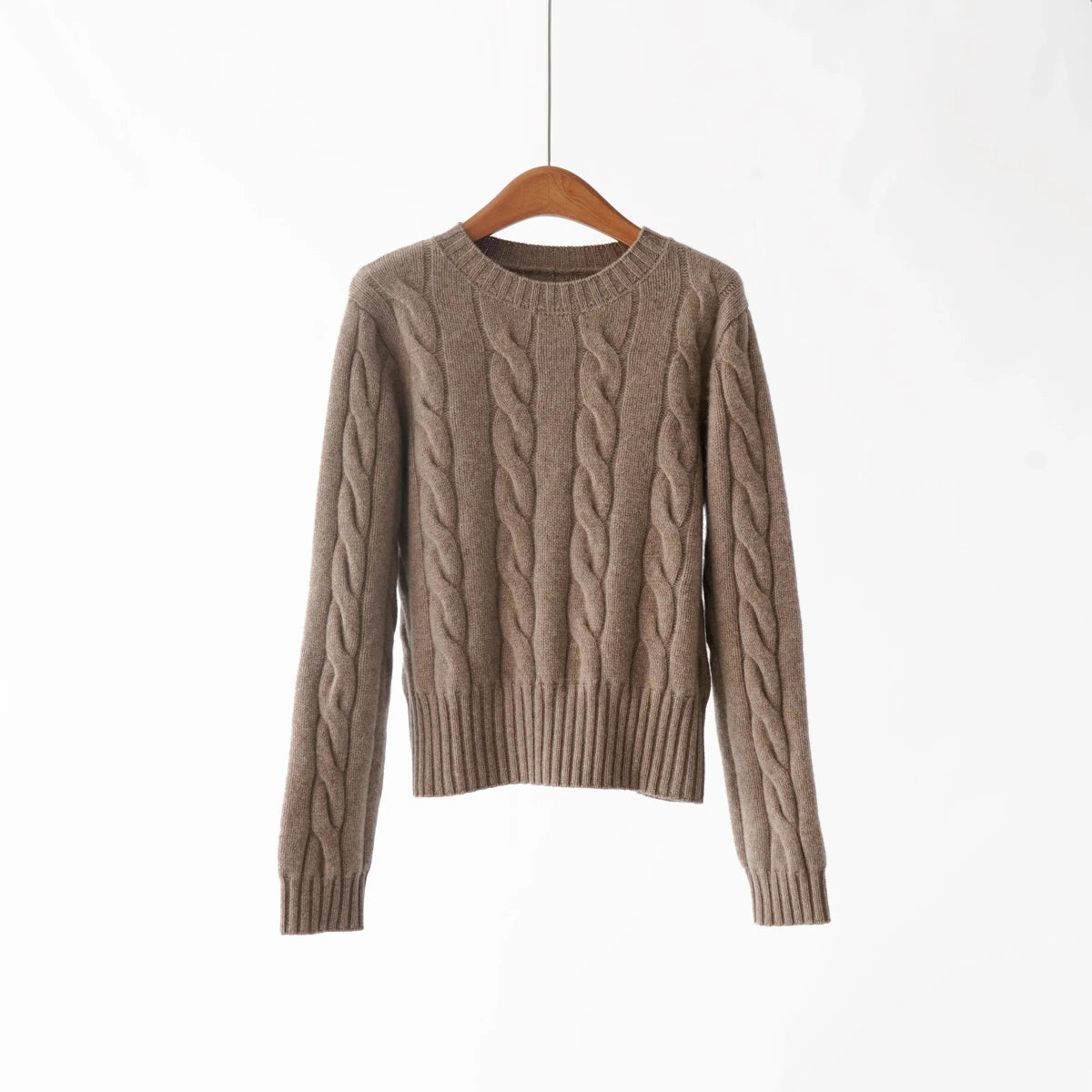 Women's Cashmere Knit Two-Piece Set | Cable Knit Sweater & Wide Leg Pants | Autumn Winter Loungewear - Windia