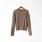 Women's Cashmere Knit Two-Piece Set | Cable Knit Sweater & Wide Leg Pants | Autumn Winter Loungewear S Windia