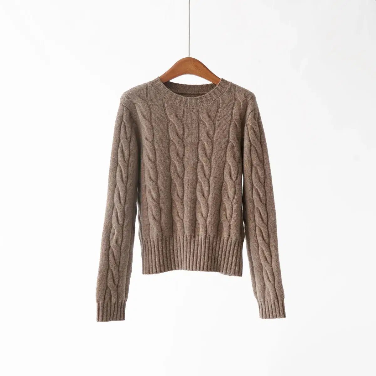 Women's Cashmere Knit Two-Piece Set | Cable Knit Sweater & Wide Leg Pants | Autumn Winter Loungewear S Windia