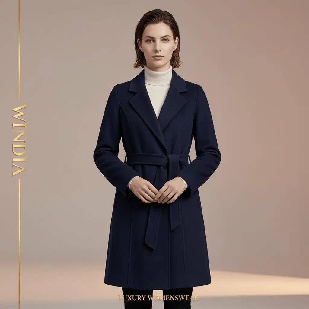 Women's Cashmere Wool Coat | Elegant Long Double-Sided Spring Coat S Windia