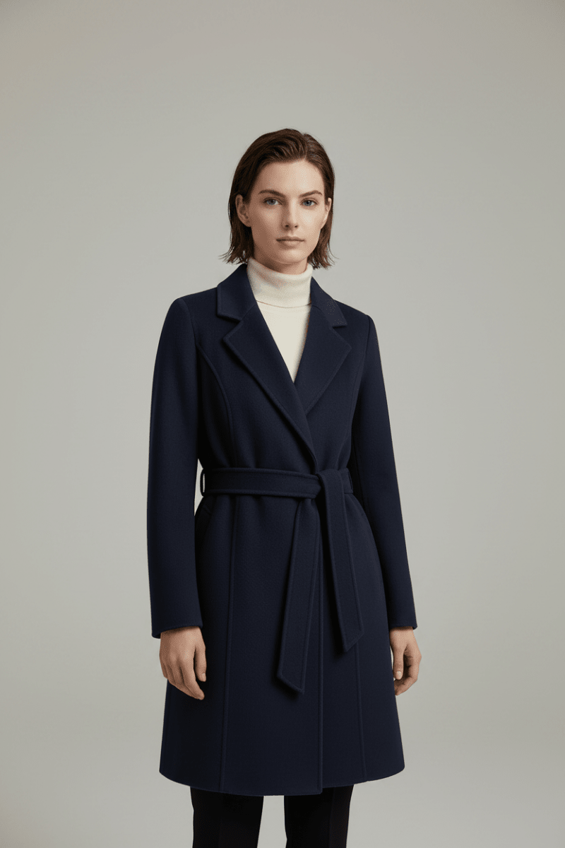 Women's Cashmere Wool Coat | Elegant Long Double-Sided Spring Coat - Windia