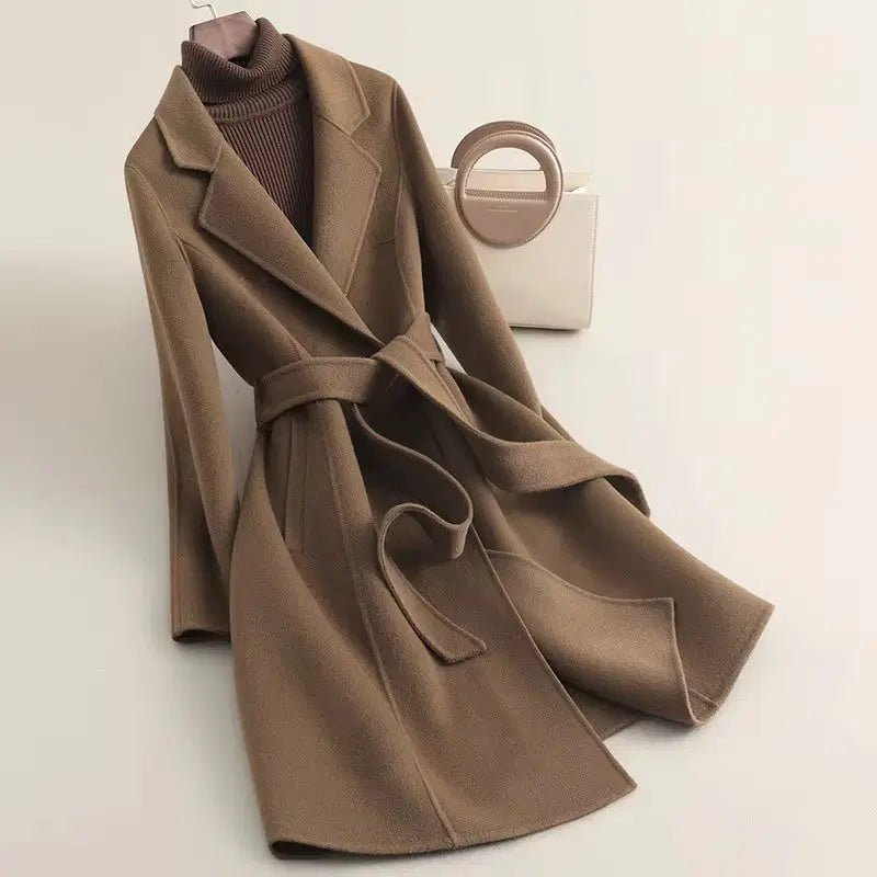 Women's Cashmere Wool Coat | Elegant Long Double-Sided Spring Coat S Windia