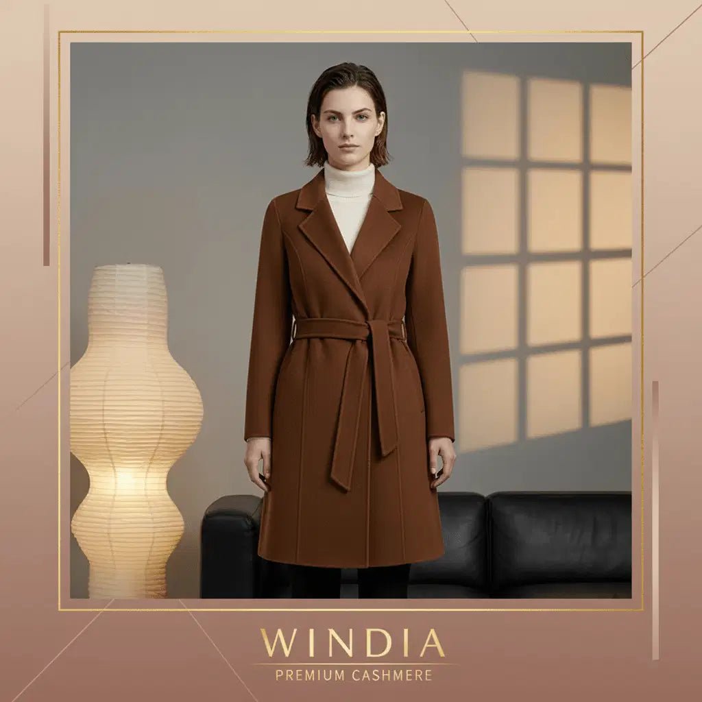 Women's Cashmere Wool Coat | Elegant Long Double-Sided Spring Coat S Windia